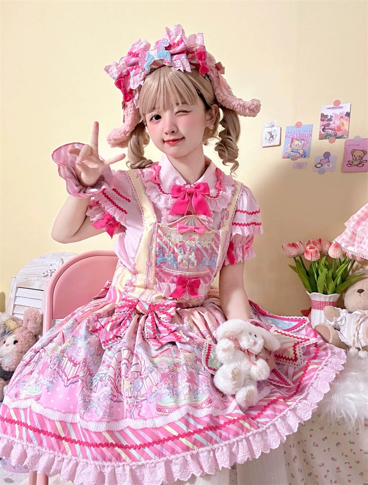 (Buyforme)Letters from Unknown Star~Candy Park Salopette Sweet Lolita Jumper Dress Set