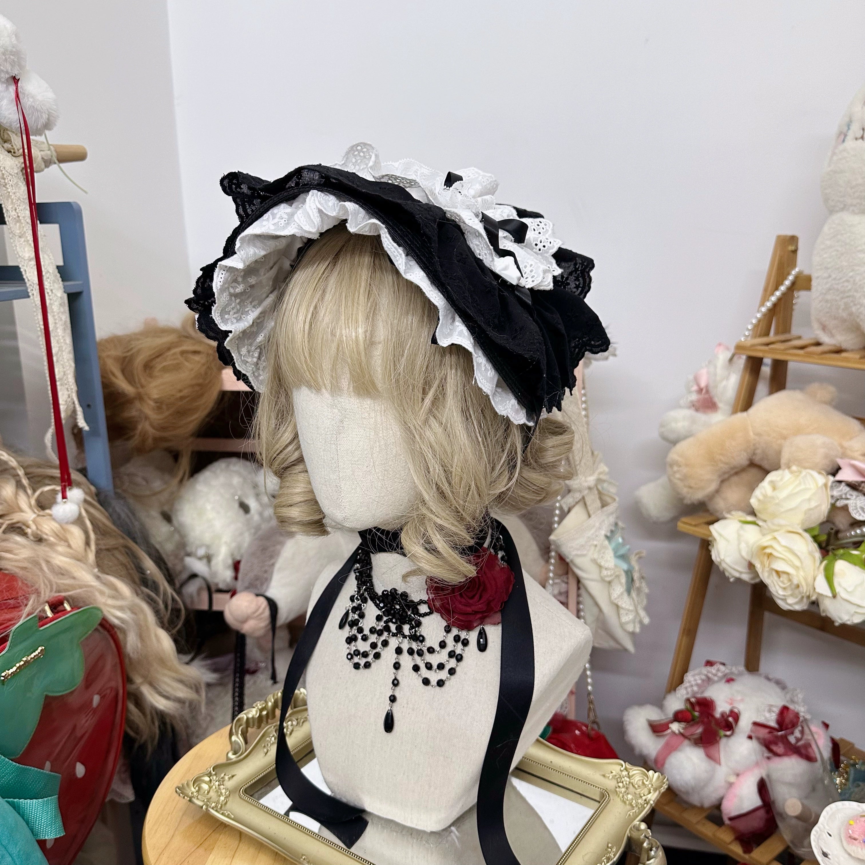 Chestnut Lolita - Gothic Lolita Bonnet Pure Cotton Hat