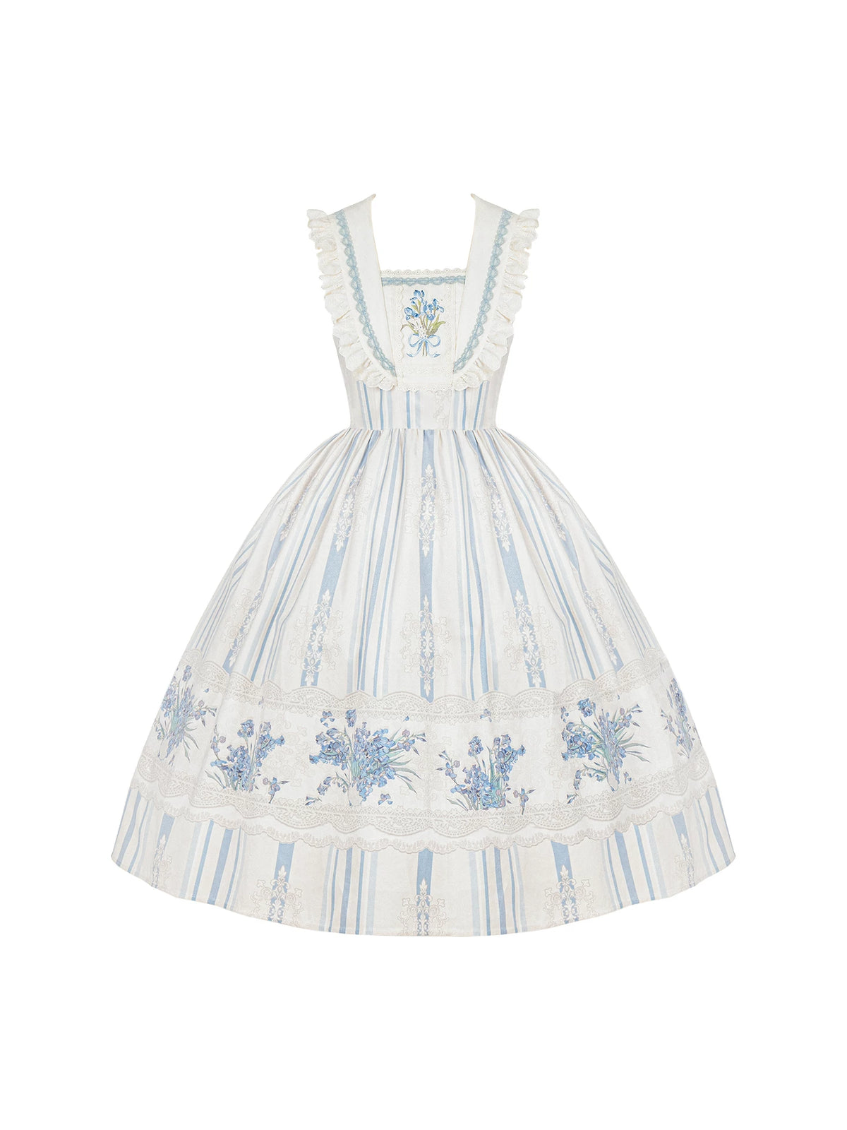 Iris - Classic Lolita JSK Dress Set, Iris Print and Embroidery 45997:871494