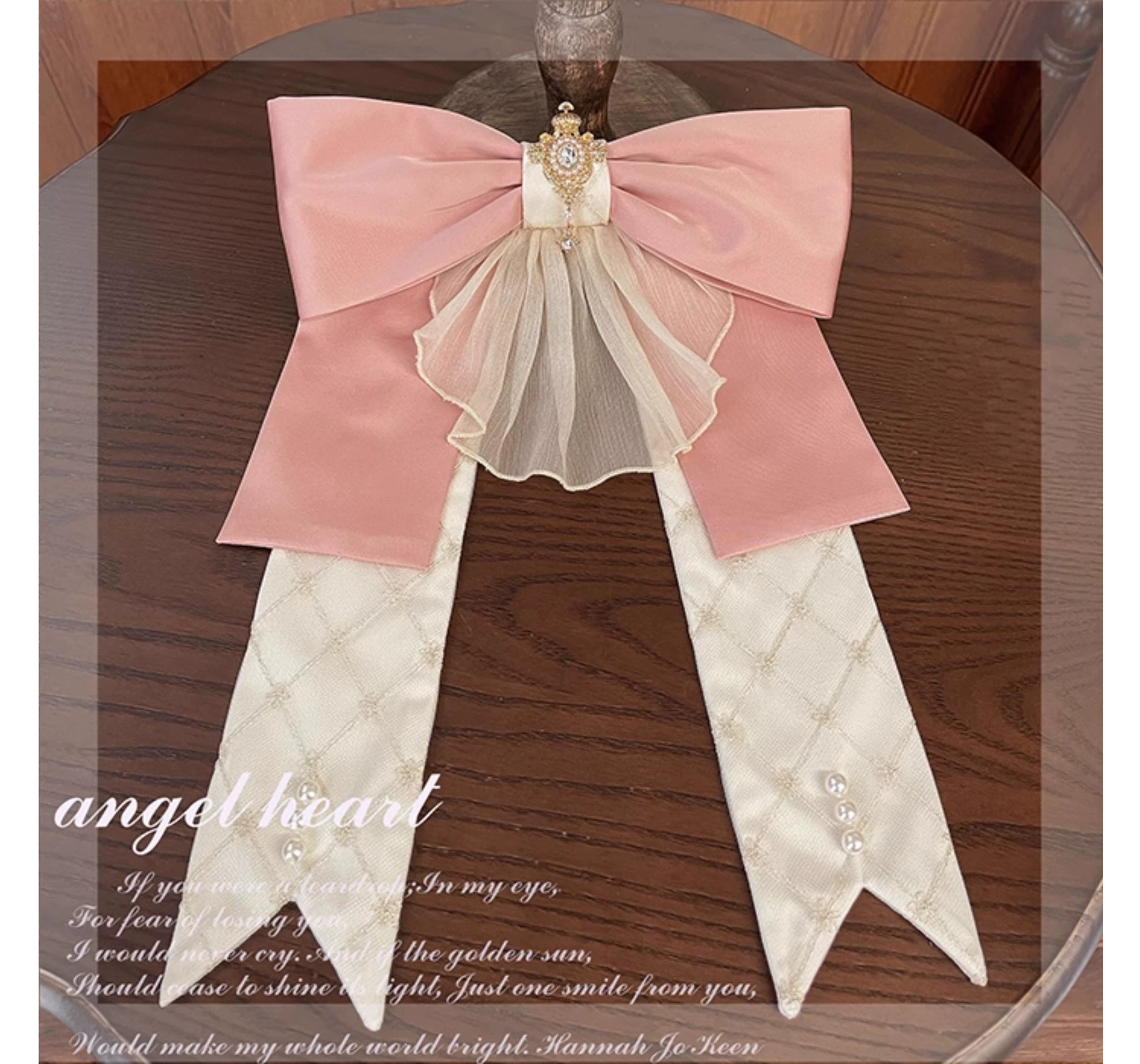 Alice Girl - Angel Heart - Sweet Lolita Bow Accessories A Back Waist Bow / Pink