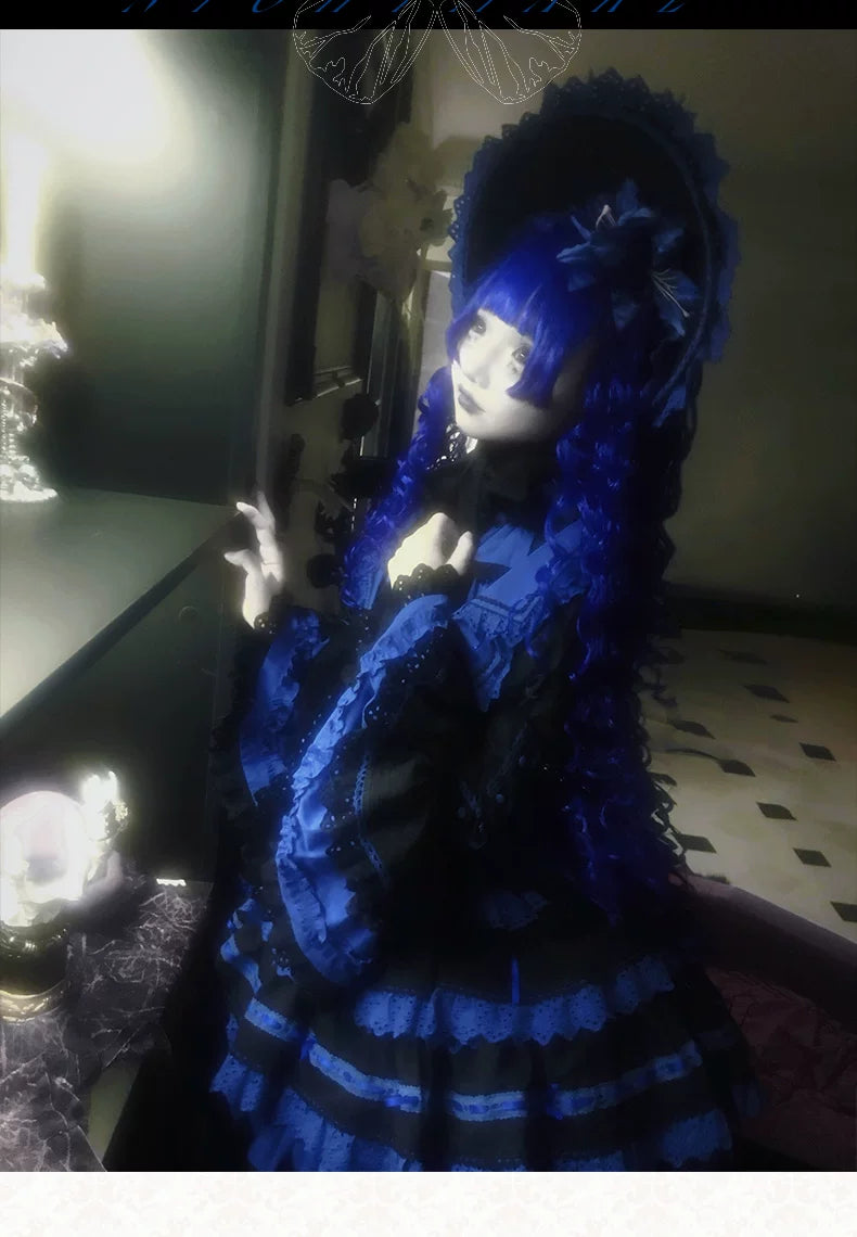 Nightmare - Gothic Lolita Ruffled Blouse and Tiered Skirt Set 45439:852813