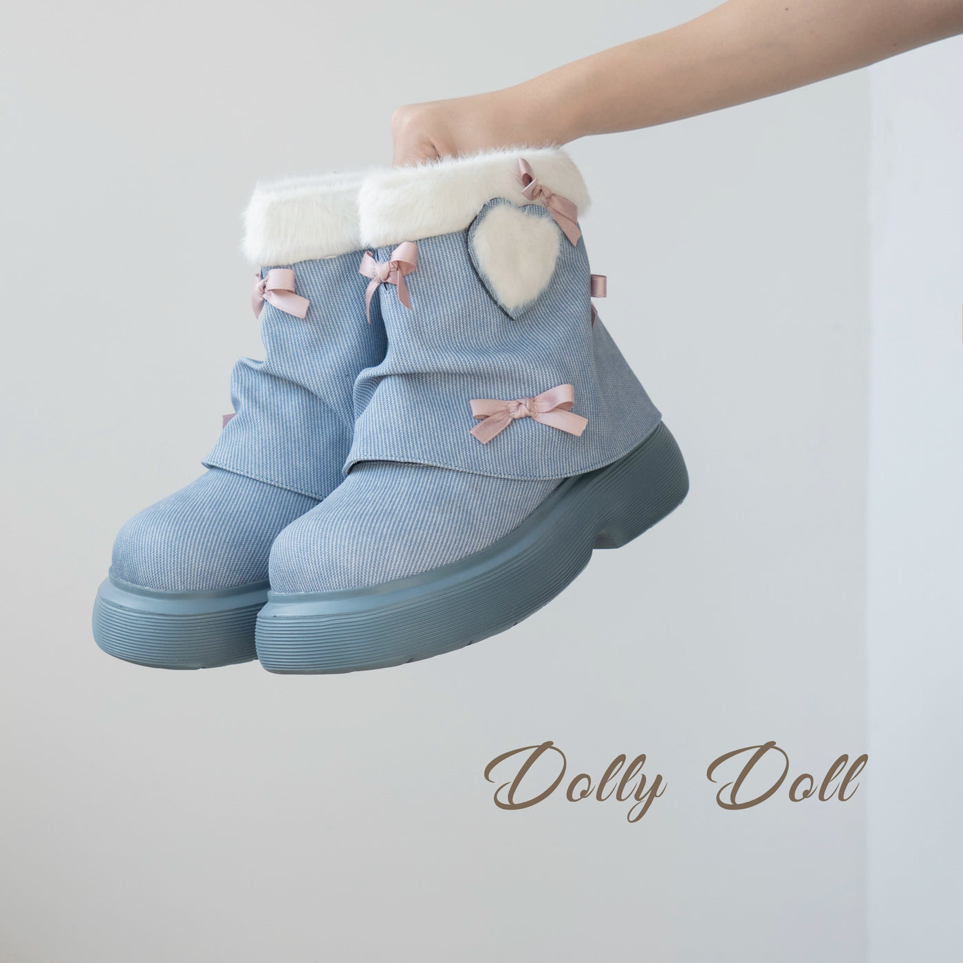 Dolly Doll~Ponyo~Winter Casual Lolita Boots Bow Thick Sole Shoes   