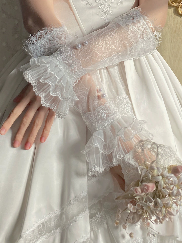 Two Rural Cats~Rose Promise~Classic Lolita JSK Embroidery Jumper Dress Built-in Fishbone 41642:709752