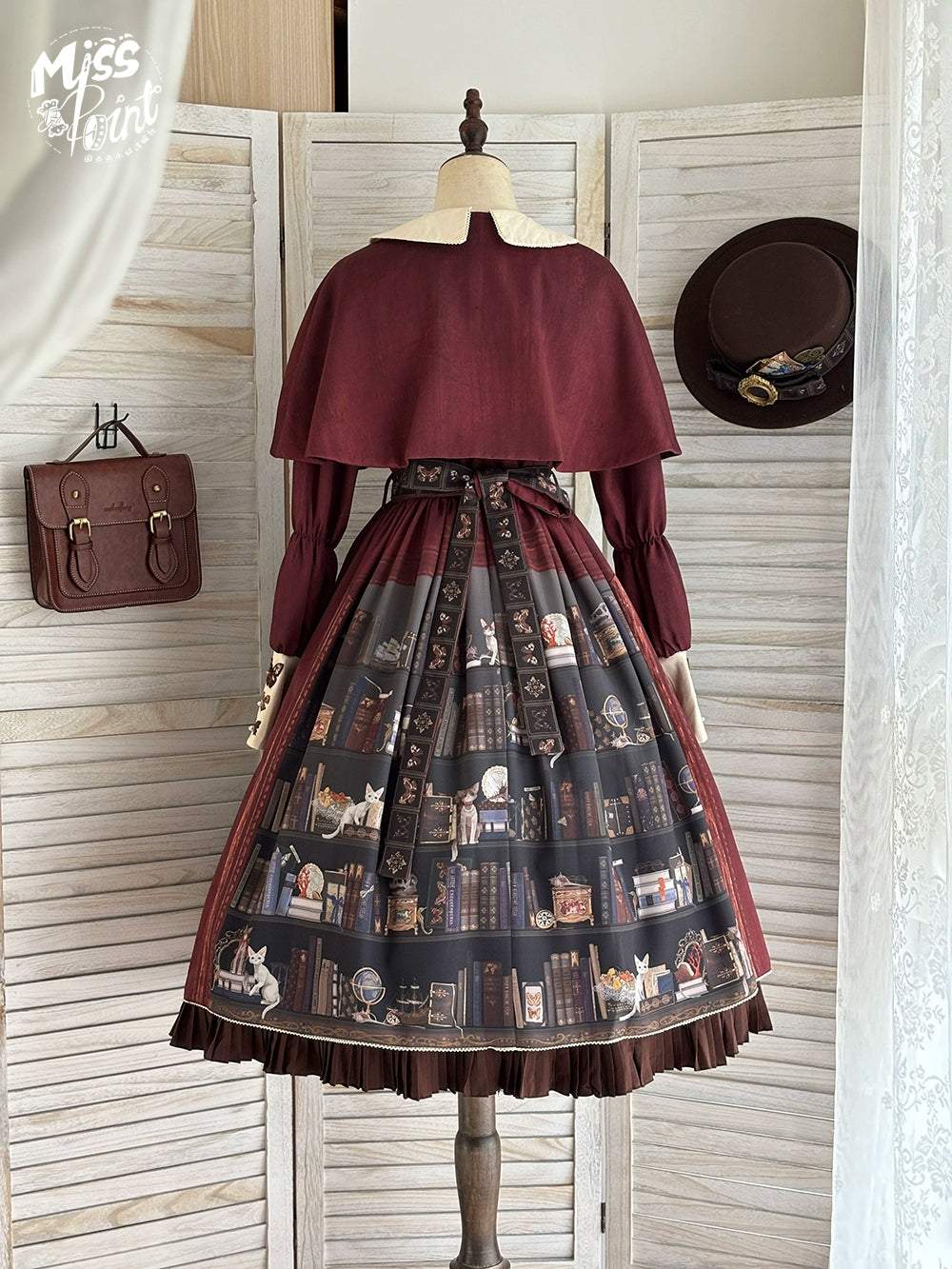 Miss Point - German Bookshelf - Classic Lolita OP Dress & Detachble Cape 44023:792361