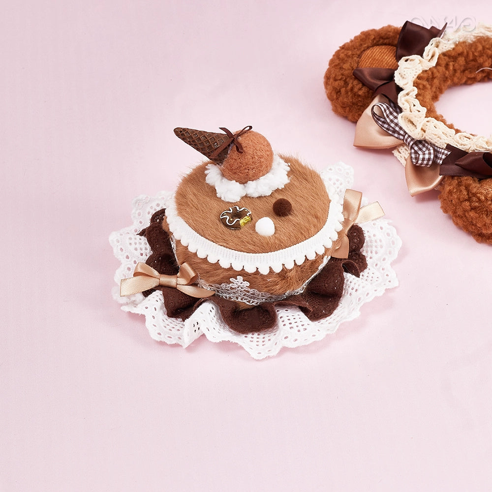 Handmade Sugar Time~Sweet Lolita Cake Hat Hair Accessory Chocolate Clip   