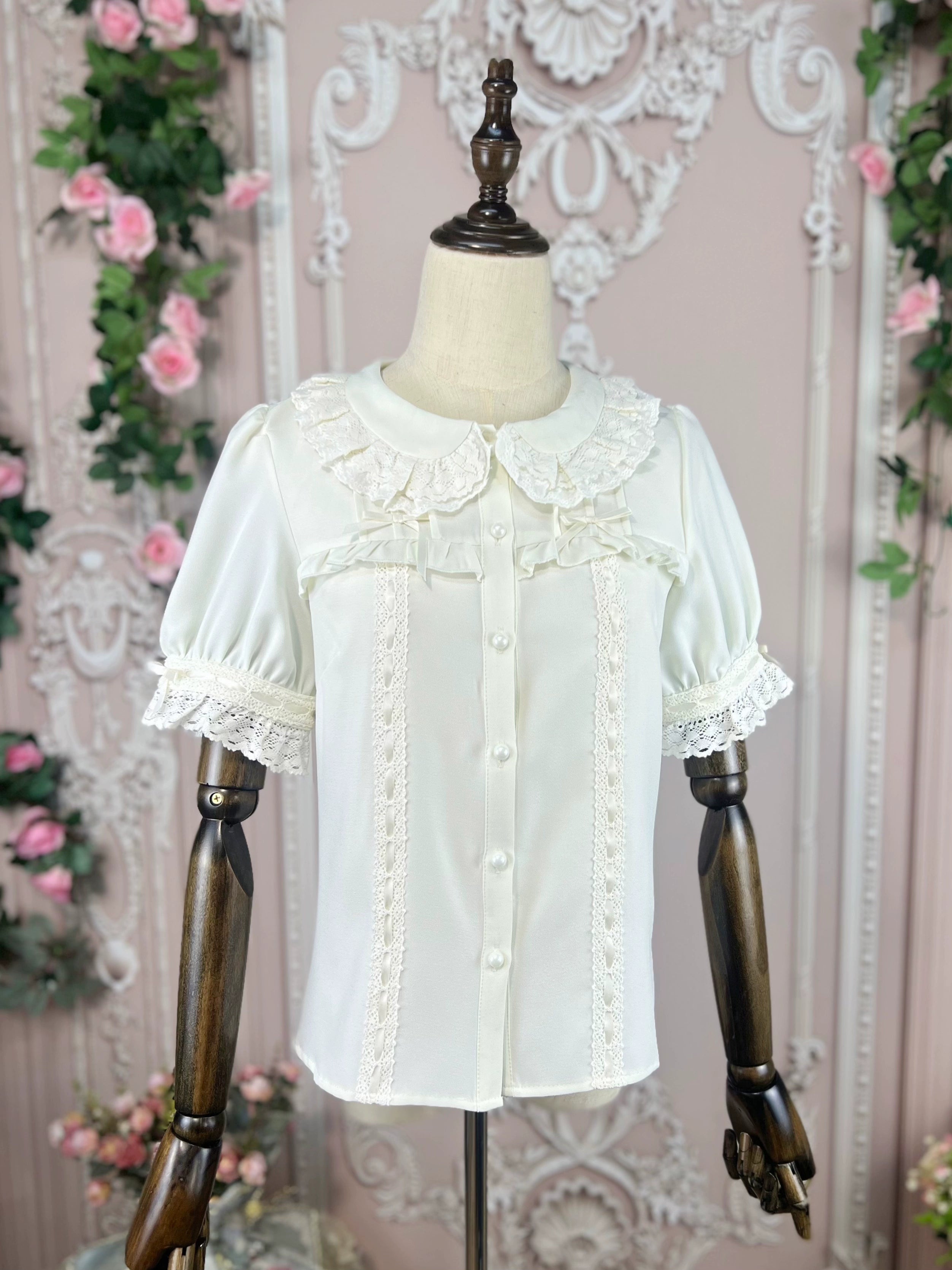 DMFS - Sweet Lolita Shirt Vintage Doll Collar Summer Top