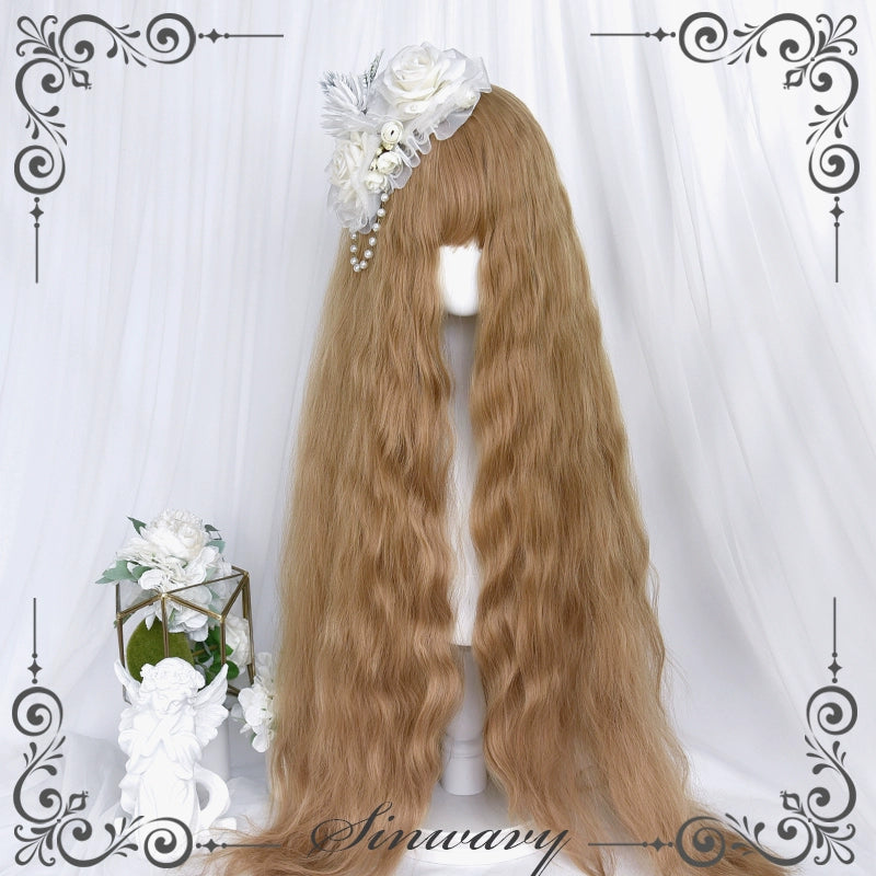 Sinwavy~Waltz~Elegant Lolita Long Curly Wig Multicolors golden brown  