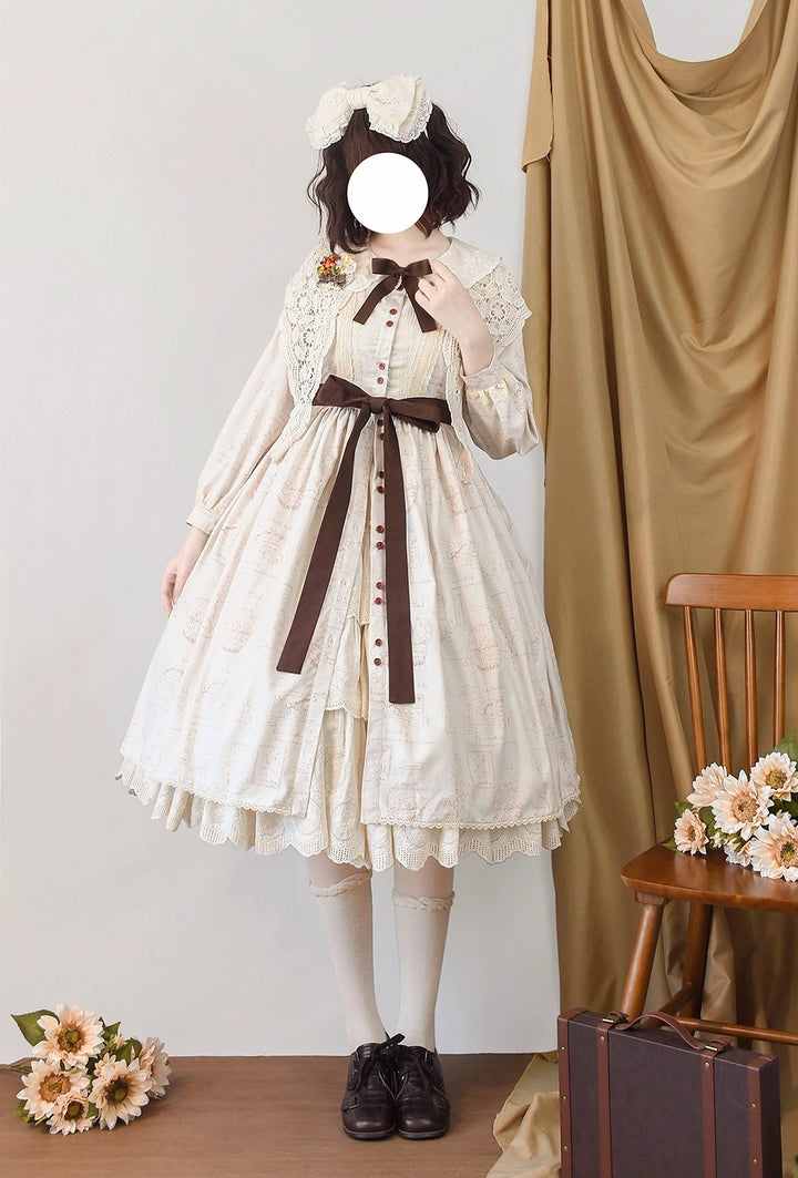 (Buyforme)Miss Point~Forest Lolita Lantern Sleeve OP Casual Dress 29482:342038