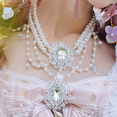 (BFM)Cat Fair~Sakura Girl~Wedding Lolita Hair Accessories Bridal Hat Veil Necklace  