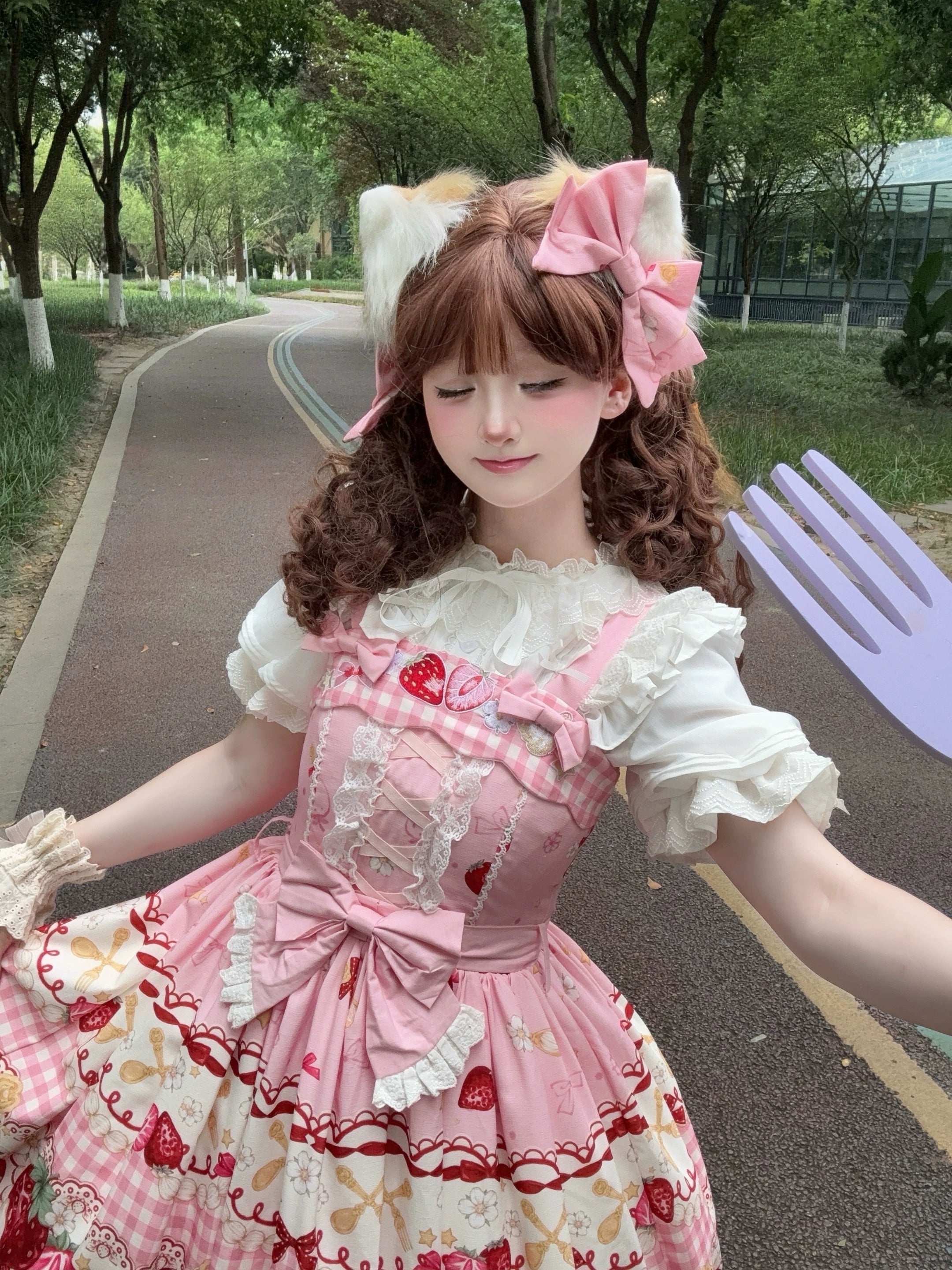 Plaid Strawberry Jam - Sweet Lolita Strawberry Printed JSK Dress 45545:852985
