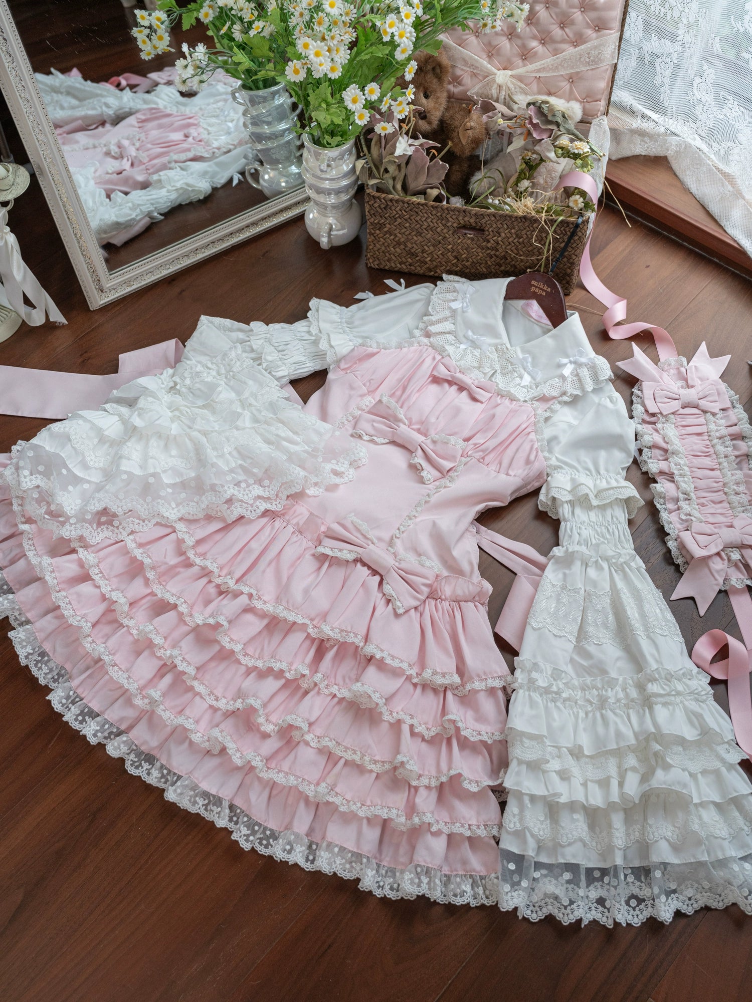 Nn Star~Half Sugar Ism~Sweet Lolita JSK Low Waist Dress With Tiered Hem 43152:768352