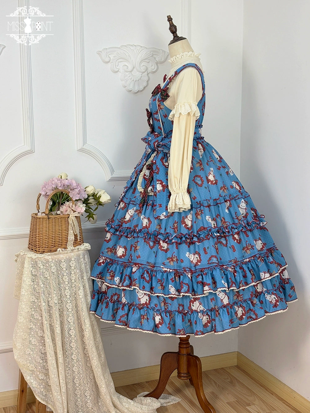 Miss Point - Forest Berry Bunny - Sweet Lolita JSK Elegant Bunny Print Dress 41972:721134