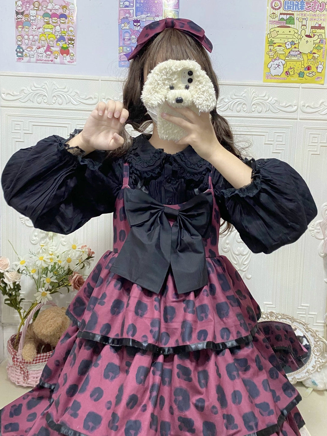 DMFS Lolita~Sweet Lolita Shirt Doll Collar Blouse High-waisted   