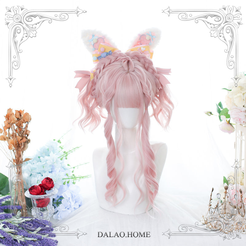 Dalao Home~Strawberry Bobo ~Japanese Long Curly Lolita Wig strawberry bobo ★ pink  