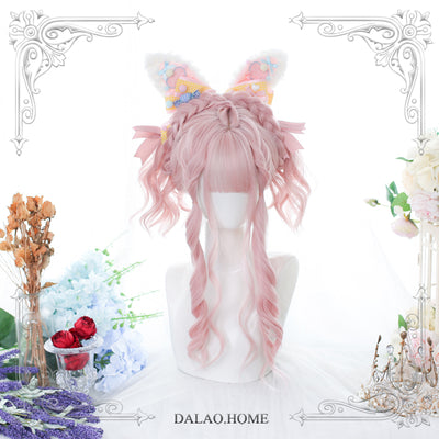 Dalao Home~Strawberry Bobo ~Japanese Long Curly Lolita Wig strawberry bobo ★ pink  