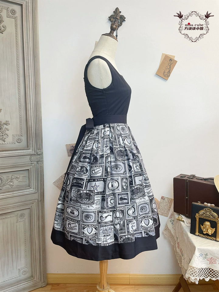 Miss Cube - Antique Label - Retro Lolita JSK Dress Print Daily Dress 35662:498818