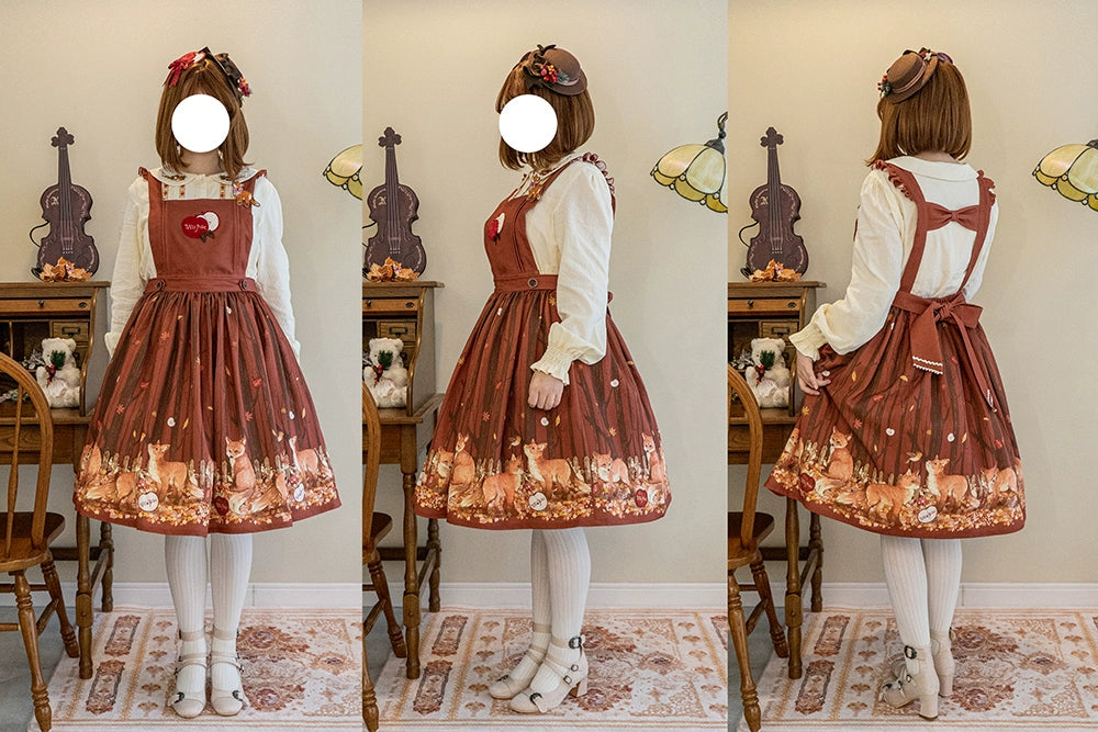 Miss Point - Fat Fox in the Forest - Elegant Lolita Skirt Detachable Chest Guard SK