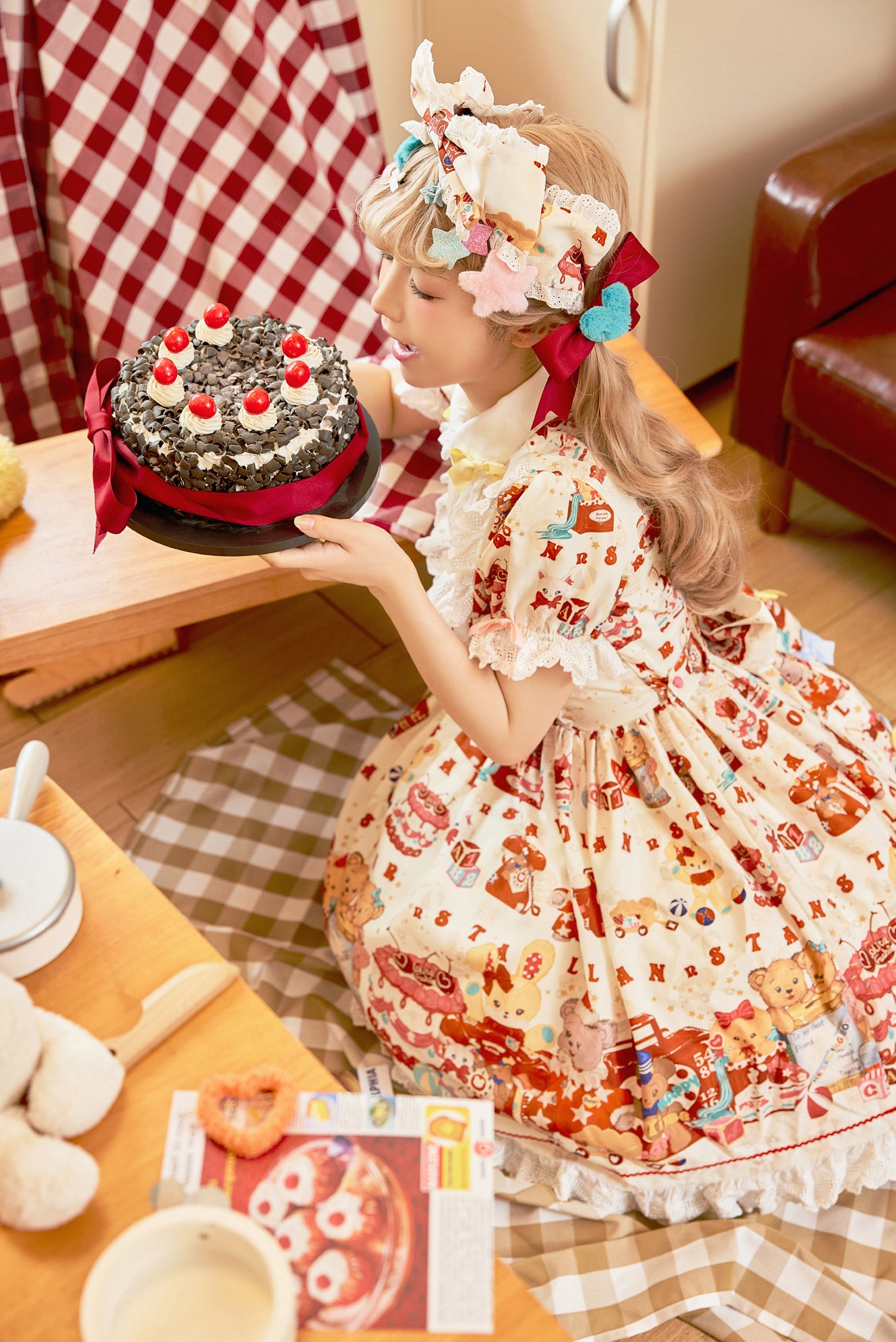 Nn Star~Sweetberry Baby~Kawaii Lolita Bear Print OP   