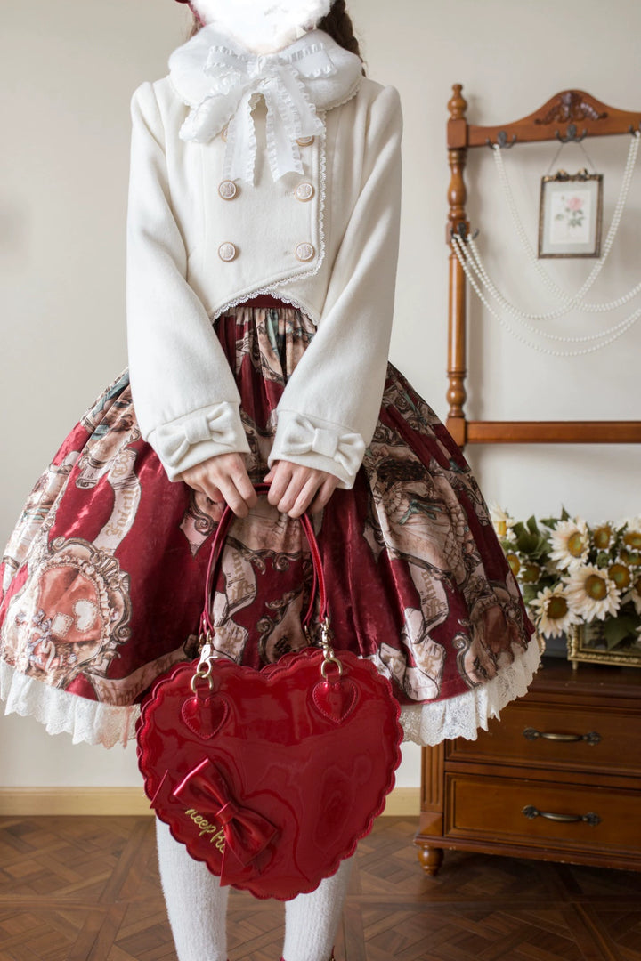 LeMiroir~Winter Solstice Coat~Sweet Lolita Woolen Coat Embroidery Skirt Short Outwear 40360:657084