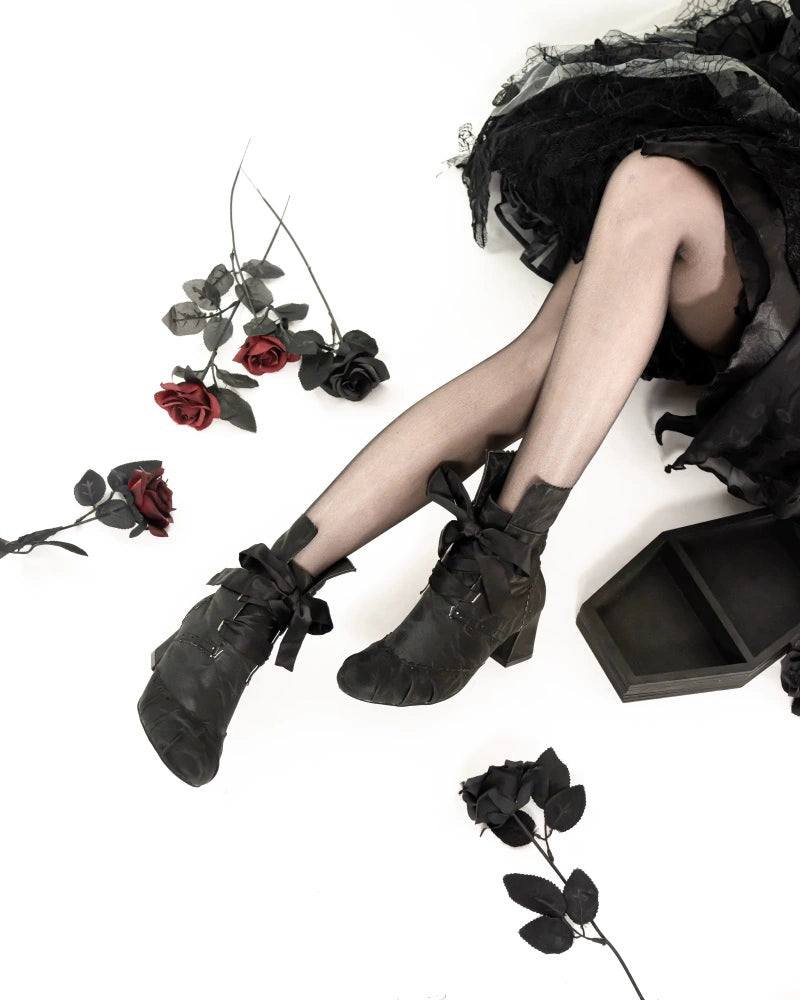 MR.Qiutian - Lady Incognita - Retro Lolita Ankle Boots, Size Zipper 44240:800734