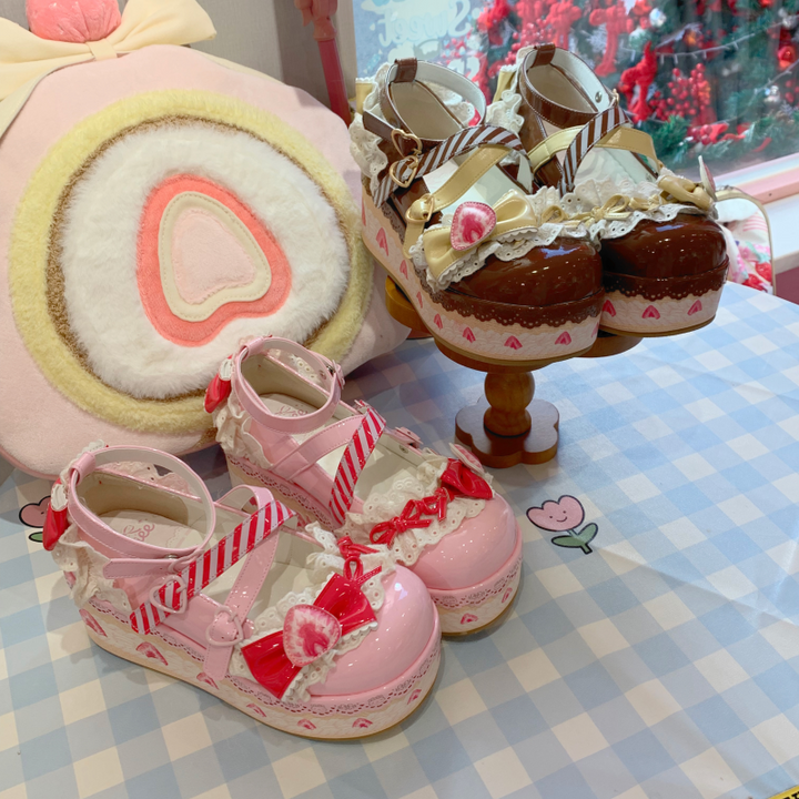 Aimee~Strawberry~Sweet Lolita High Platform Shoes Kawaii Lolita Shoes