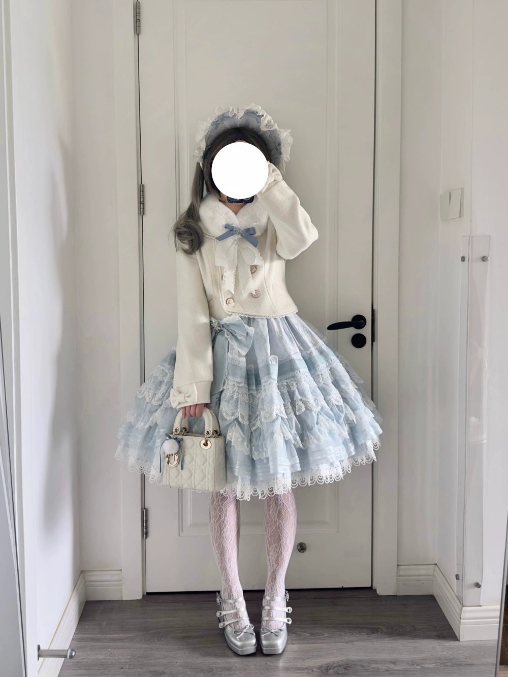 LeMiroir~Winter Solstice Coat~Sweet Lolita Woolen Coat Embroidery Skirt Short Outwear 40360:657168