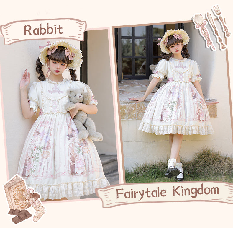 3 Puppets~Rabbit Kingdom~Sweet Lolita JSK and OP Suit   