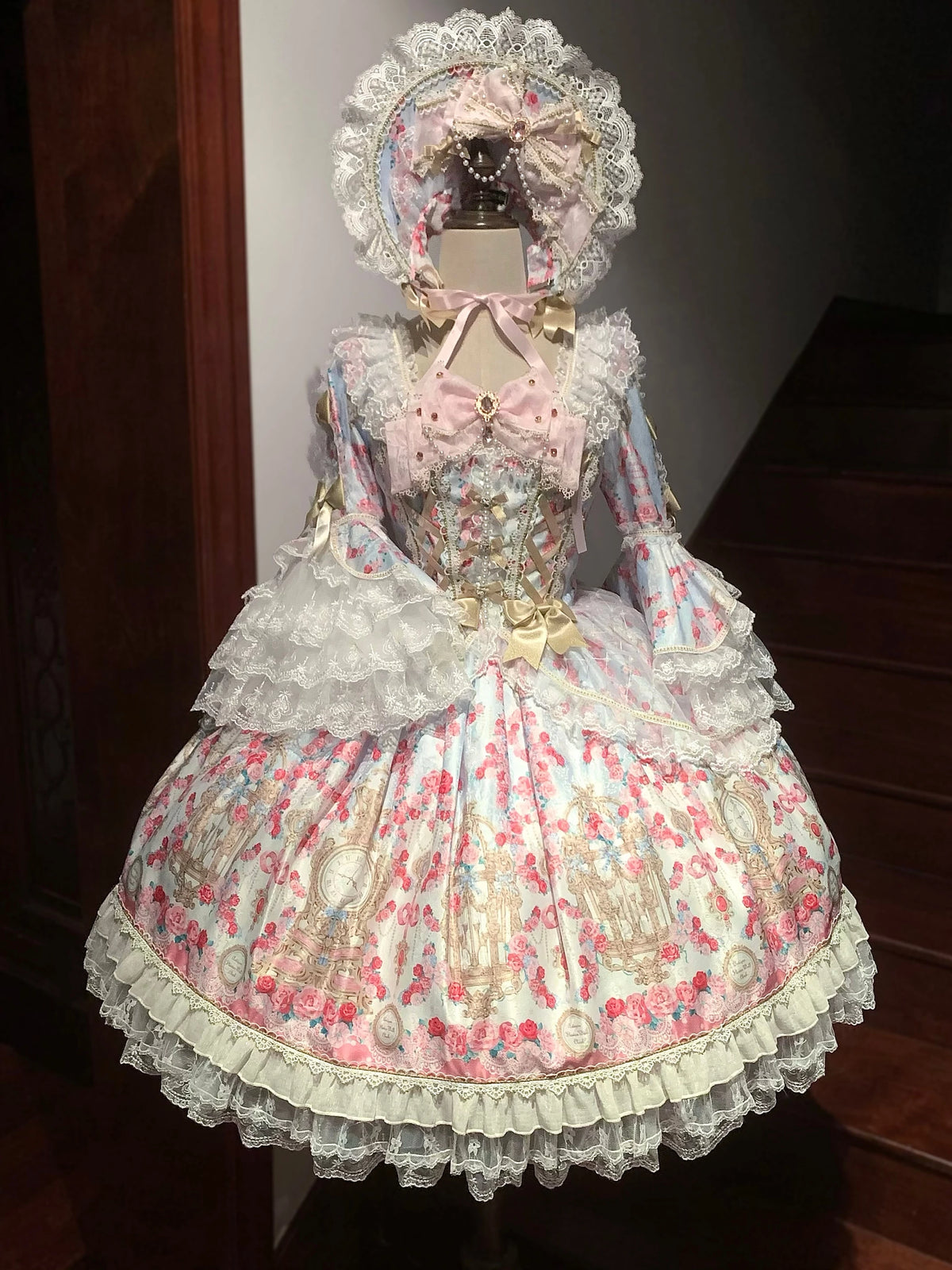 Sweet Lolita OP Dress, Floral Printed