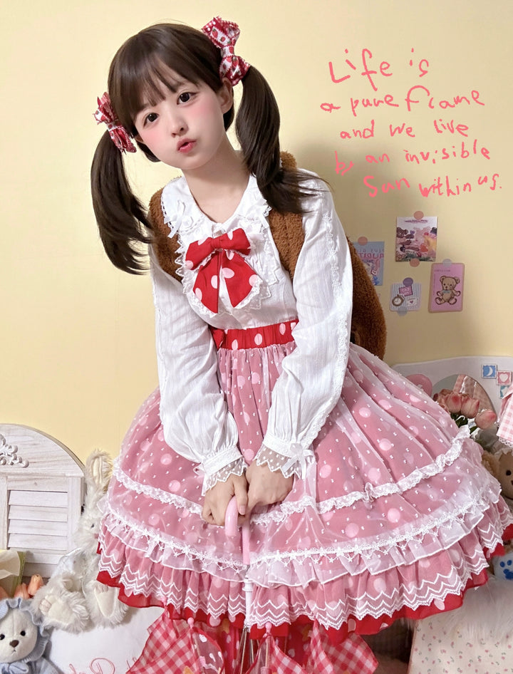 DMFS Lolita~Sweet Lolita Long Sleeve Shirt with Doll Collar   