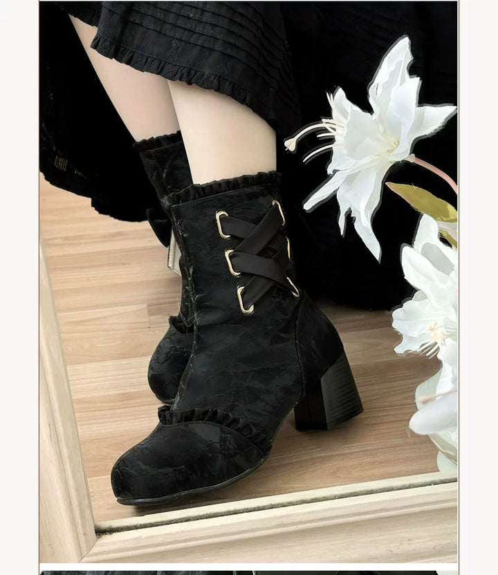 Taoxiaowu~Elegant Lolita Boots Winter Lolita Shoes