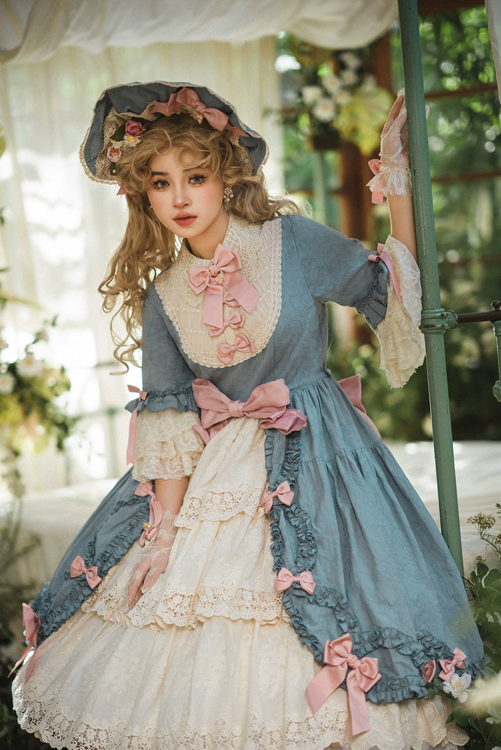 Miss Point~Lilyka Garden~Classic Lolita OP Dress Elegant Floral Wall Princess Sleeve 38832:606192