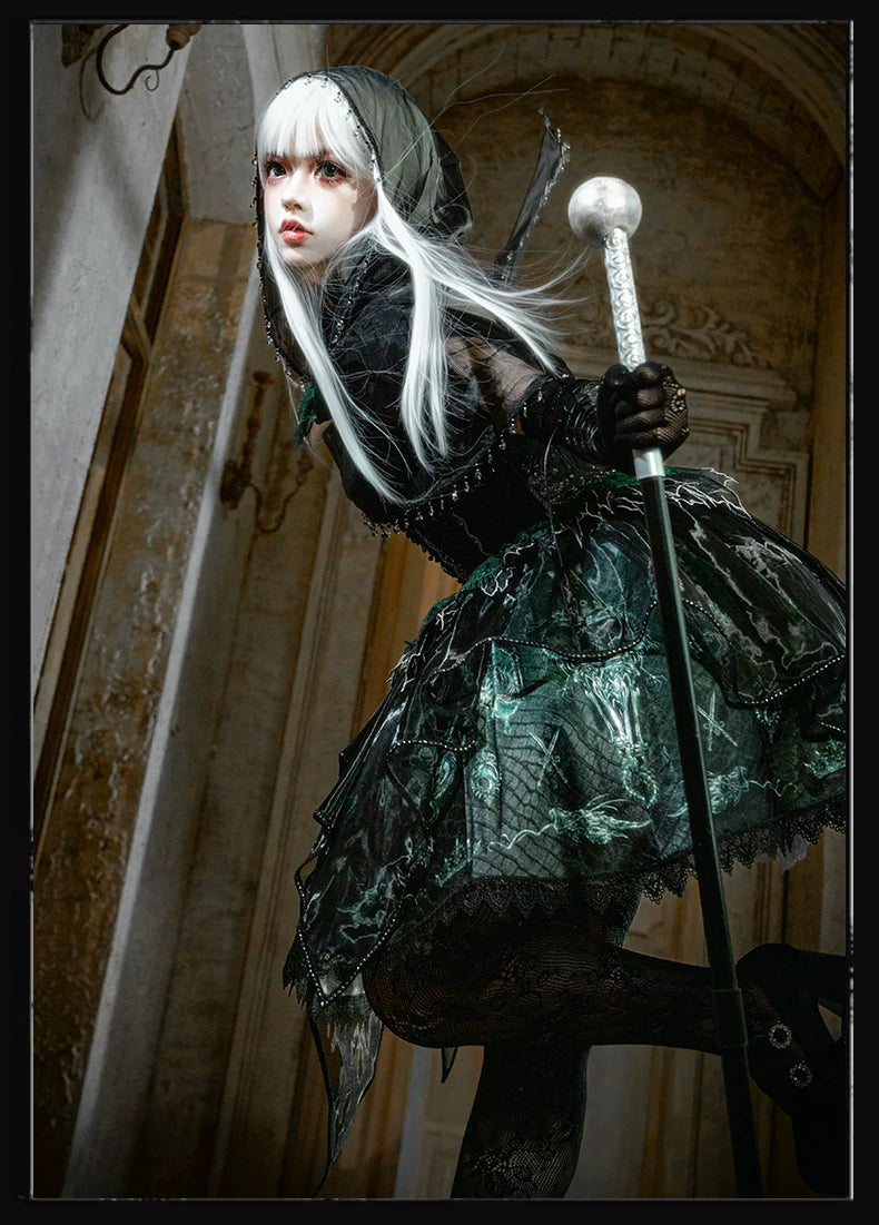 Bone Dragon - Gothic Lolita Corset JSK Dress Set with Embroidery 45654:856839