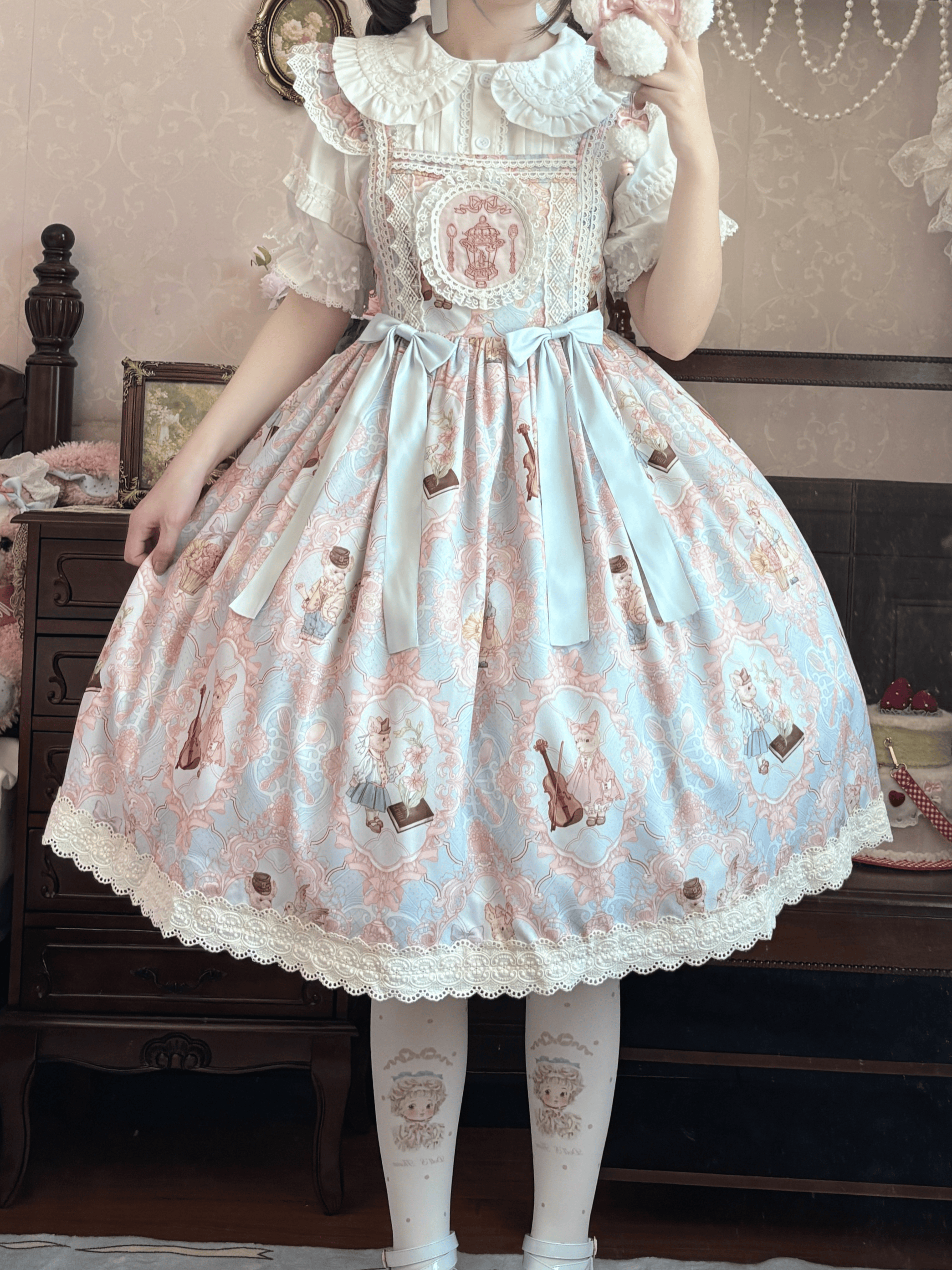 Suiyi - Candy Party - Printed Sweet Lolita JSK, Peter Pan Collar Shirt 44281:802188