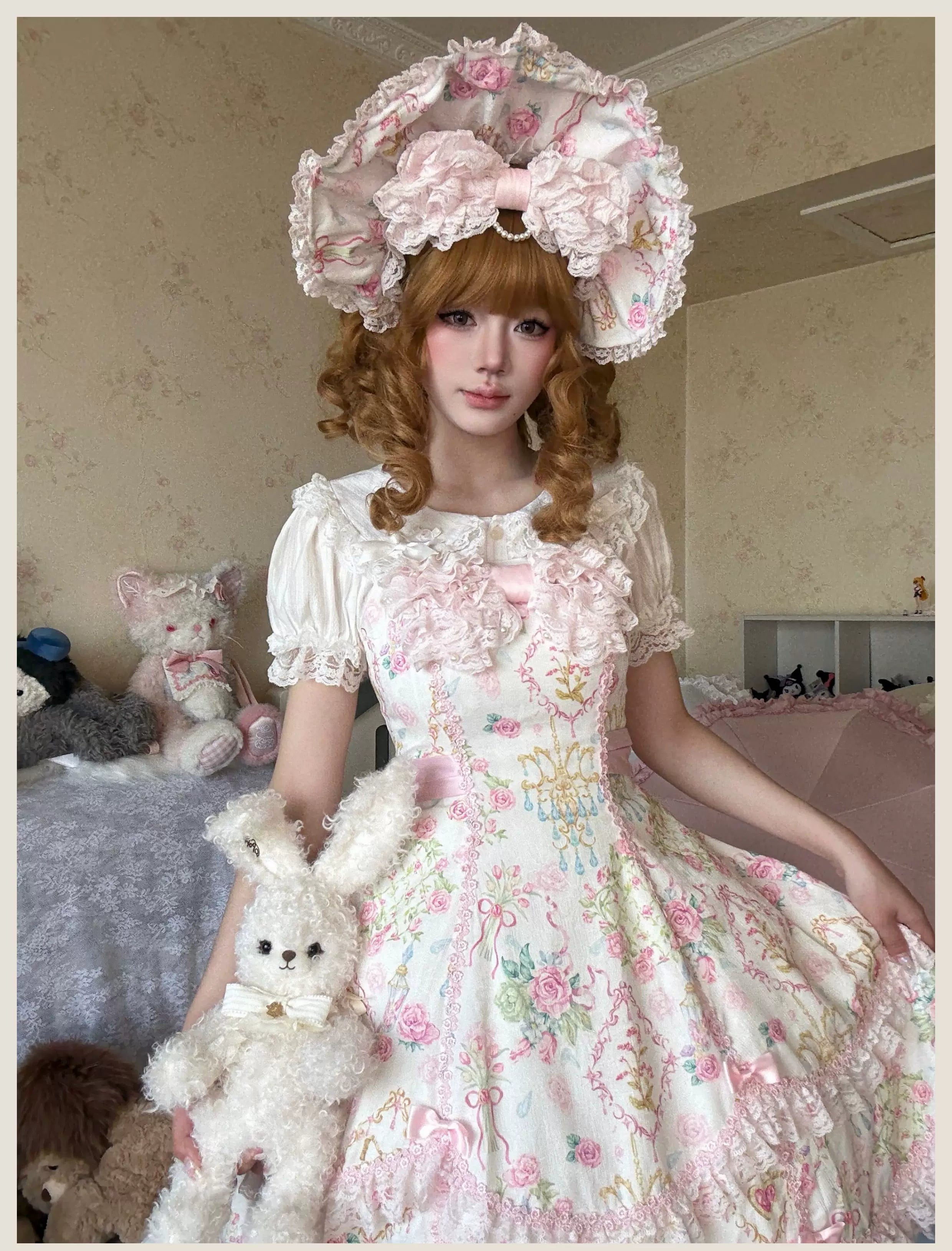 Old School Lolita Peter Pan Collar Blouse with Lace 45504:851221