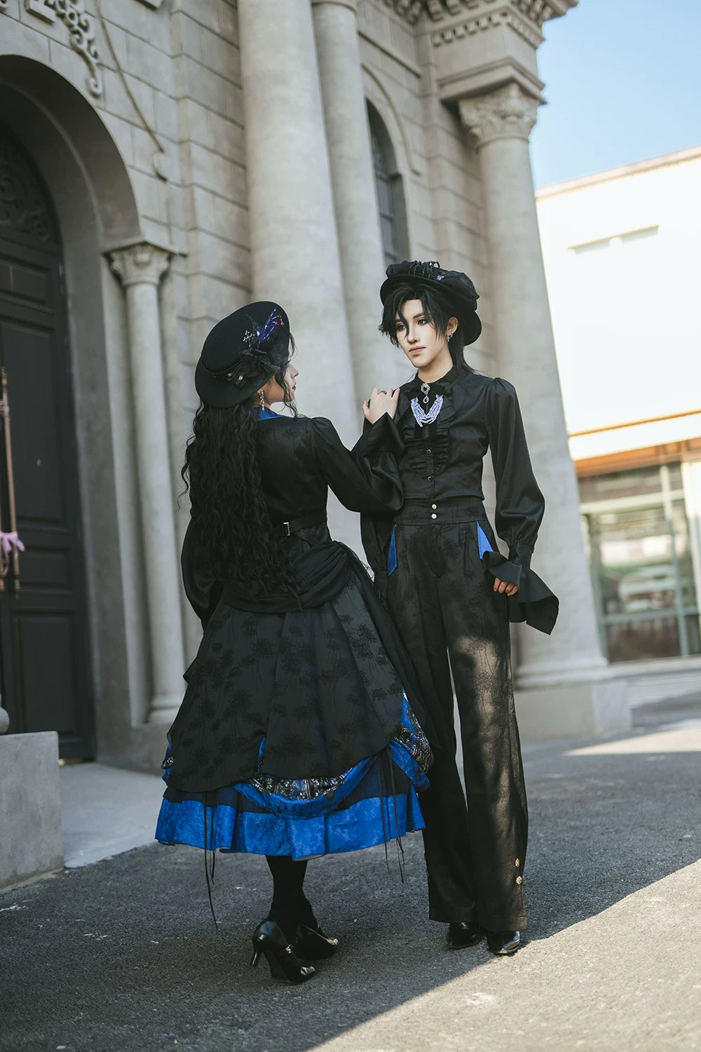 Moonnight Return - Stand Collar Ouji Lolita Shirt, Irregular Cuffs 44595:816298