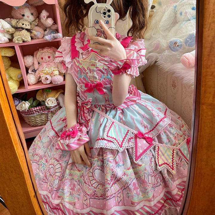 (Buyforme)Letters from Unknown Star~Candy Park Salopette Sweet Lolita Jumper Dress Set 29486:346420