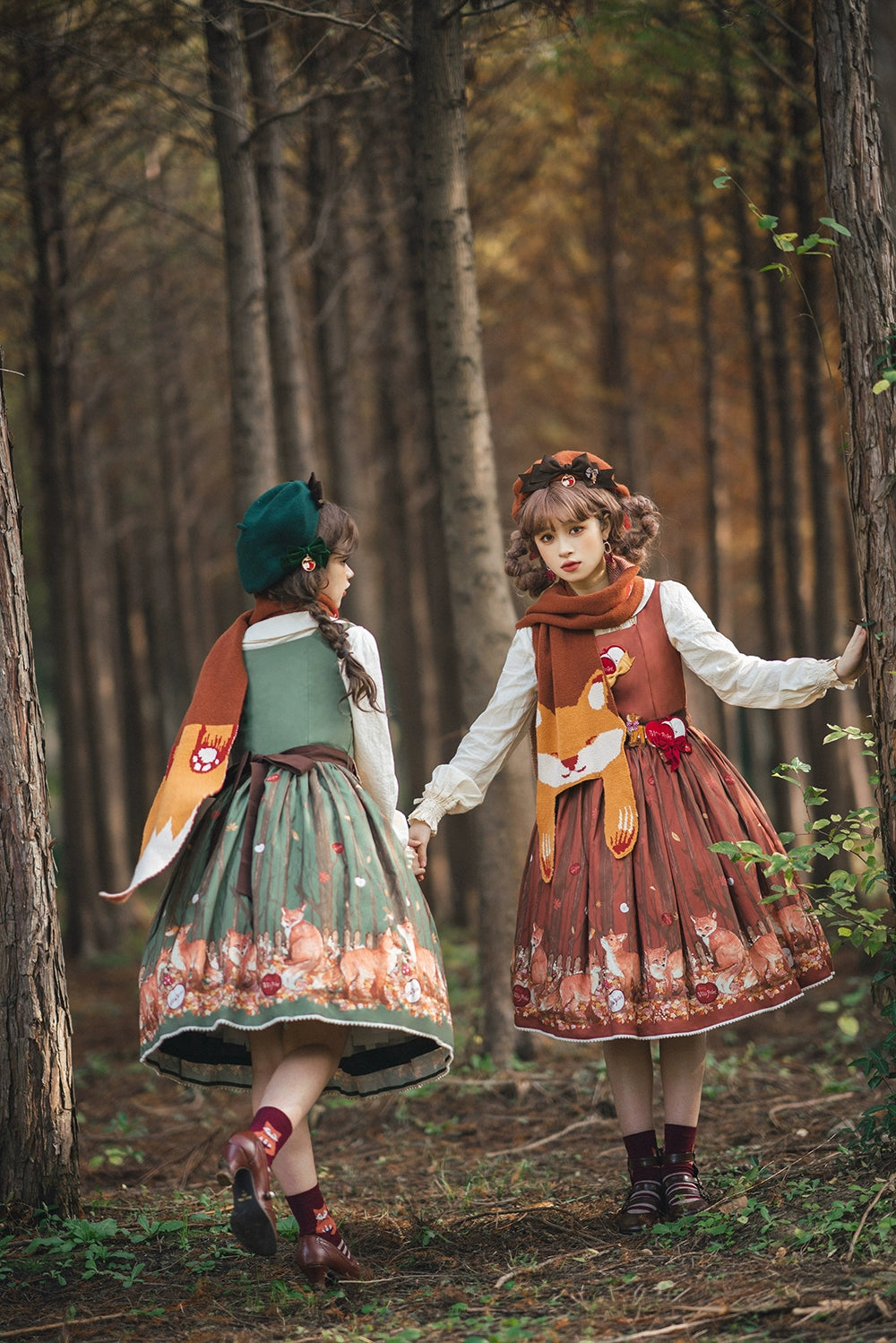 (BFM)Miss Point~Fat Fox in the Forest~Kawaii Lolita JSK Fairy Tale Forest Style Vest Dress   