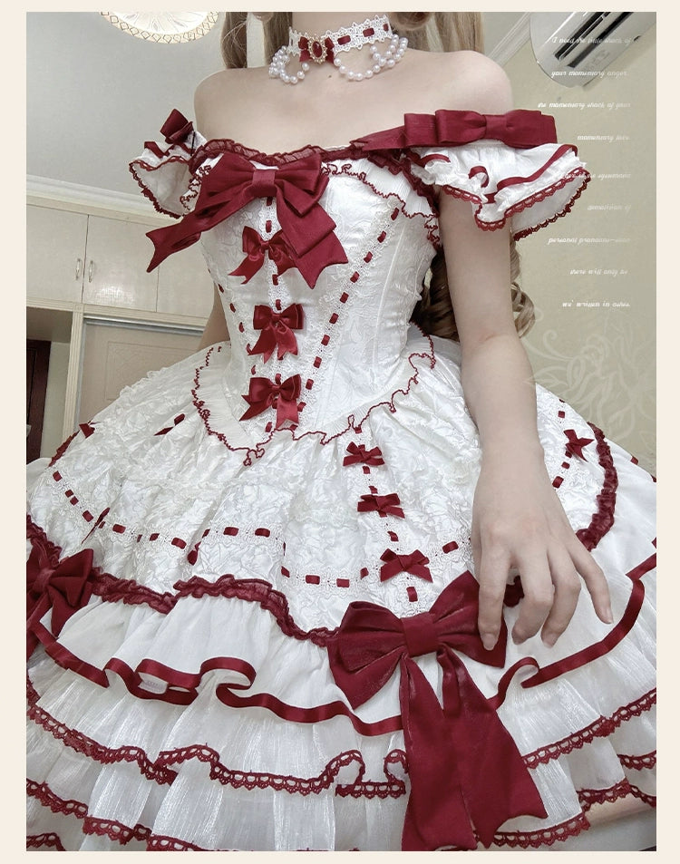 Sakurahime - Velour Love - Princess Sweet Lolita JSK Dress, Tiered Ruffles