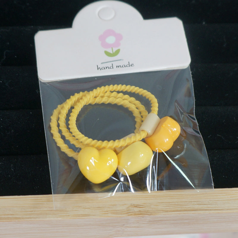 MaoJiang Handmade~Sweet and Lovely Lolita Hair Rope gradient yellow heart 3 hair ropes  