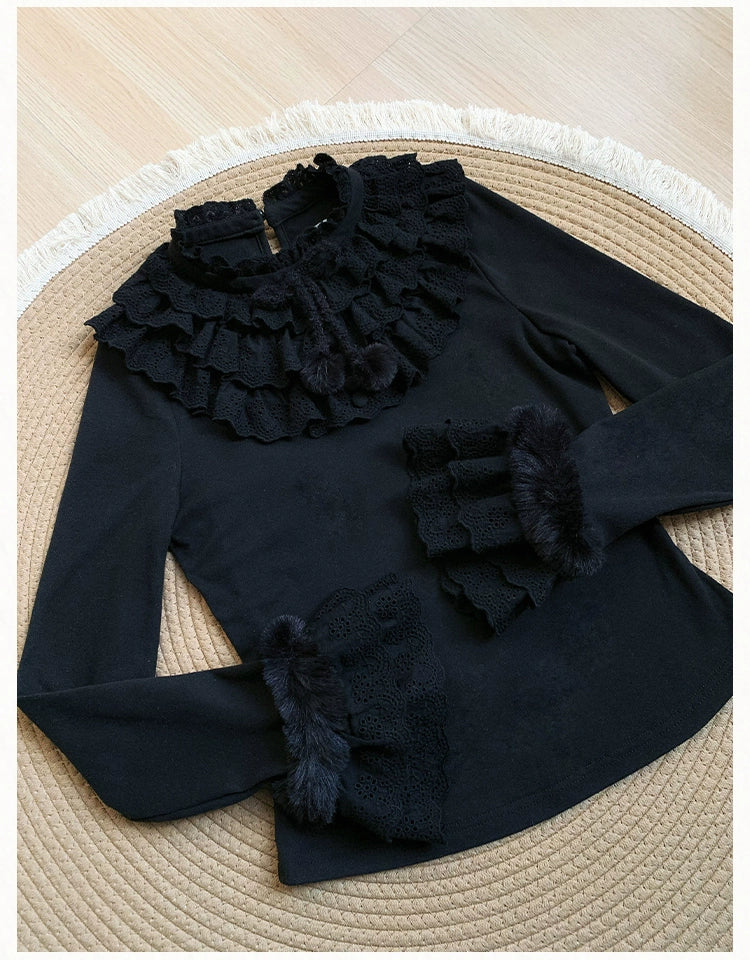 With PUJI - Frostfall - Winter Sweet Lolita Inner Wear, Layered Lace 44284:802092