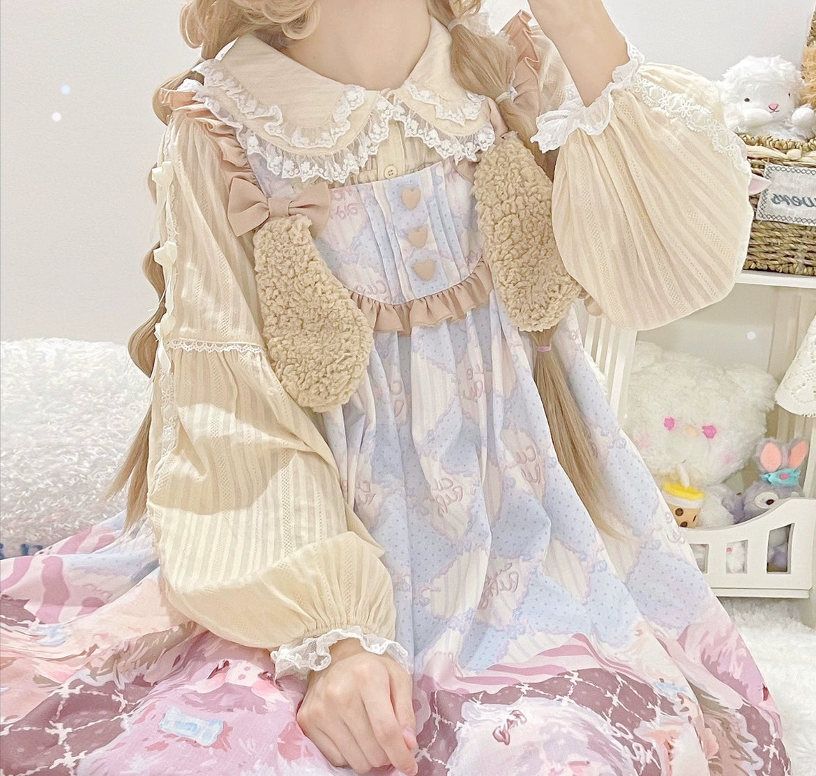 DMFS Lolita - Sweet Lolita Shirt Doll Collar Blouse High-waisted 39490:620672
