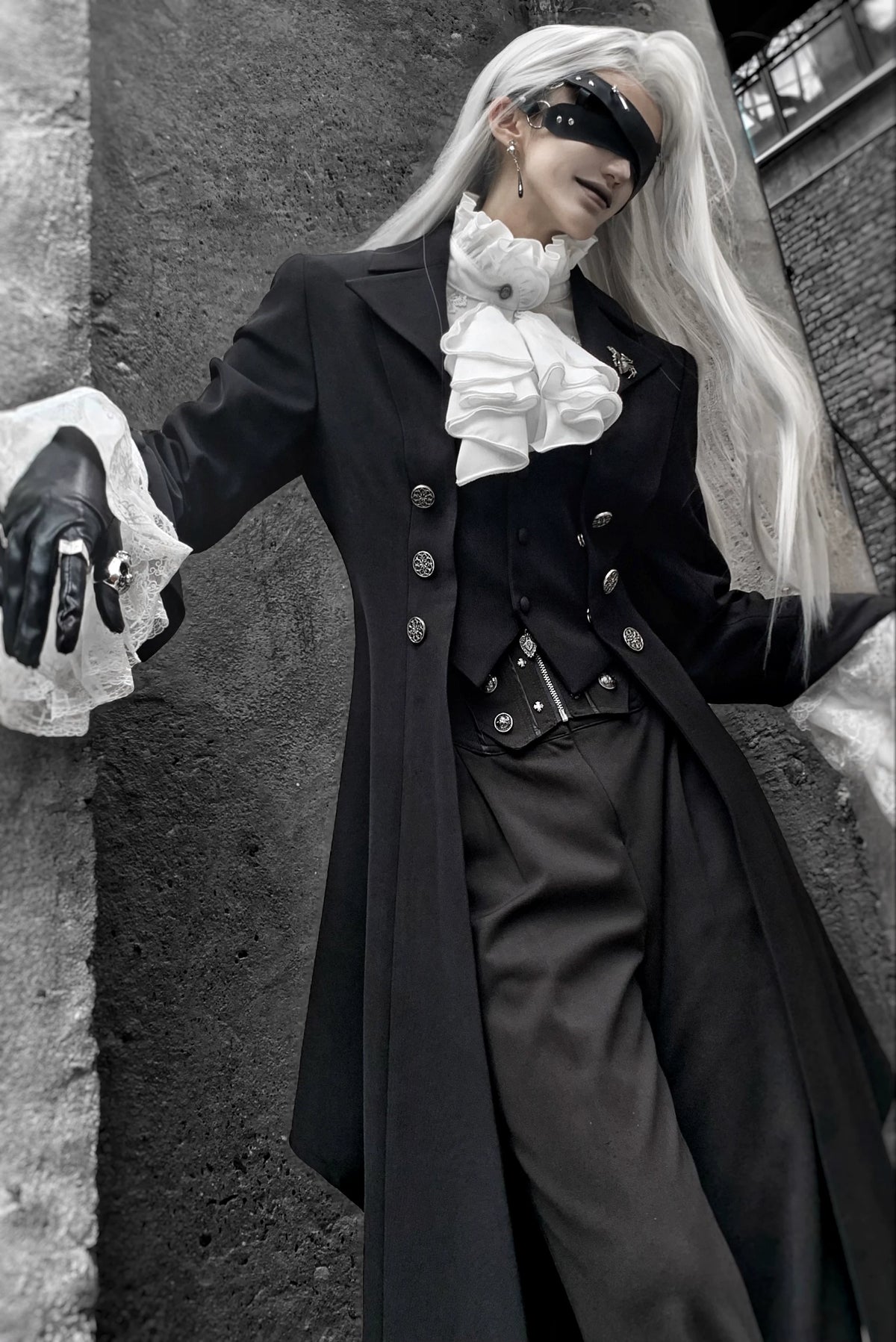 Eternal Night Butler - Gothic Lolita Coat & Blouse Set, Tailcoat Hem 46103:875260