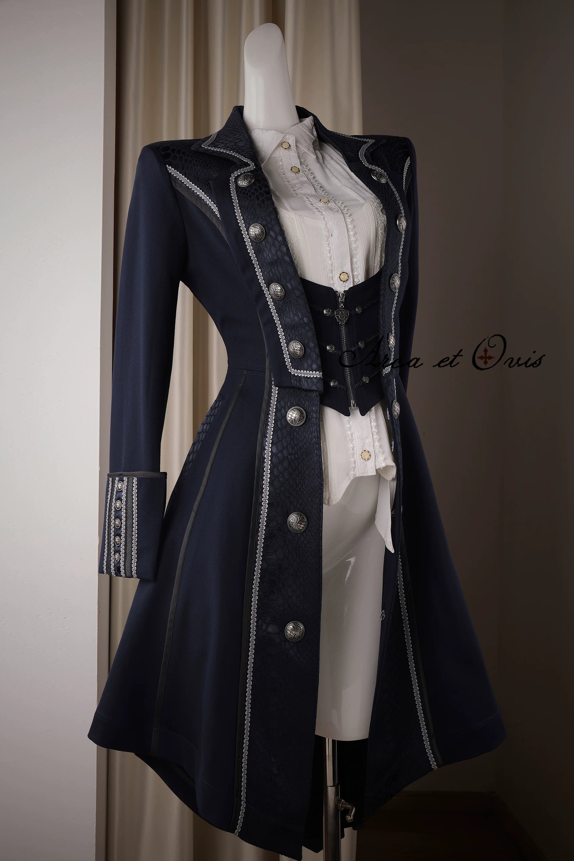 Bat Wing - Embroidery Ouji Lolita Coat, Detachable Front Panels 44433:808168