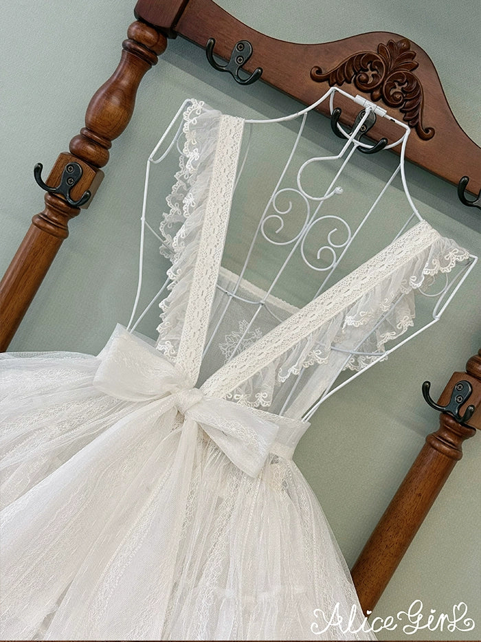 Alice Girl~Elegant Lolita Embroidered Apron with Adjustable Strap 42988:761116