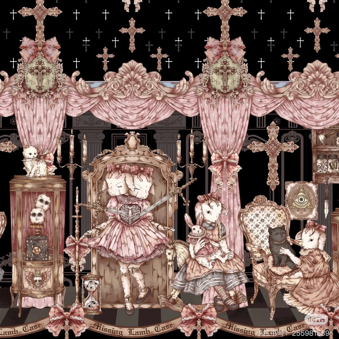 Uncle Wall Original~Missing Lamb Case~Gothic Lolita Dress Set with Sheep Prints 42971:760845