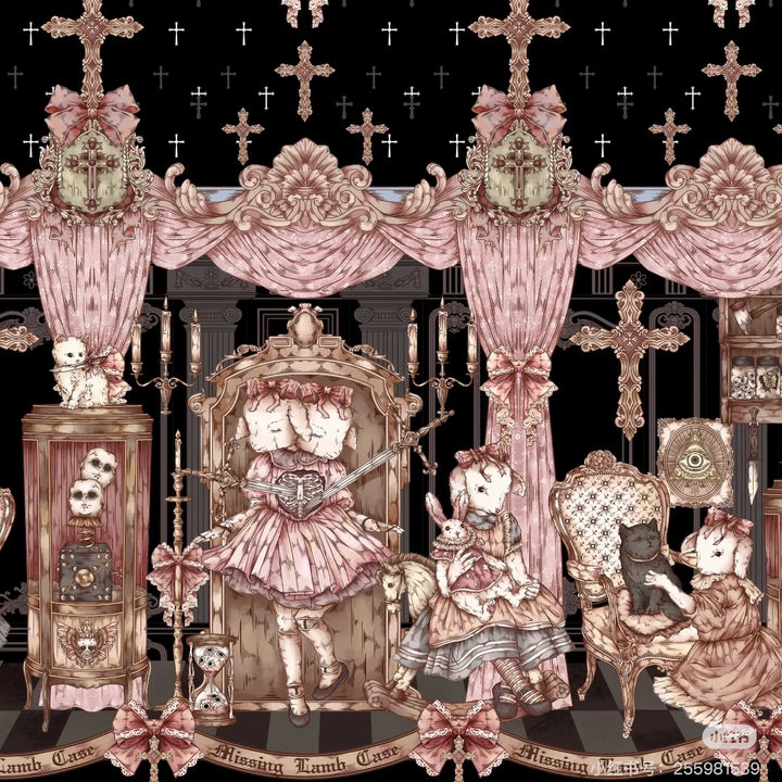 Uncle Wall Original~Missing Lamb Case~Gothic Lolita Dress Set with Sheep Prints 42971:760845