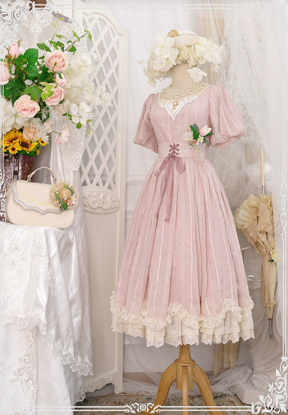 Miss Point - Tulip - Classic Lolita OP Dress Short Sleeve Dress Multicolors