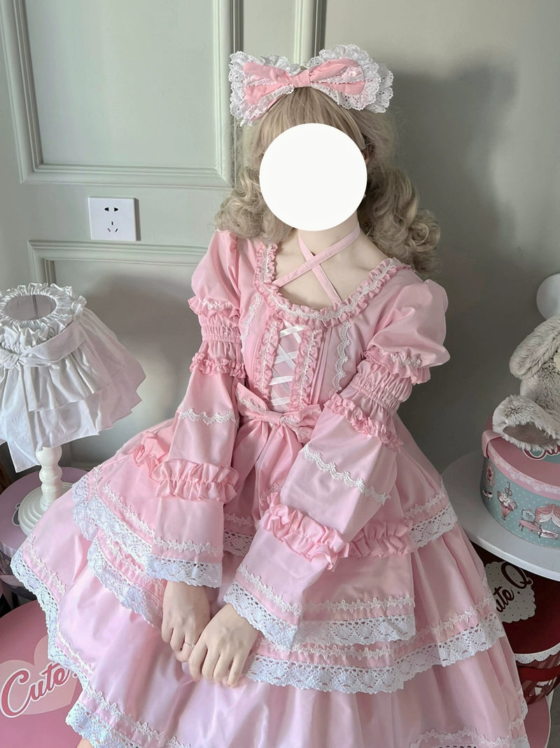 Sugar Girl~Sweet Lolita OP Dress Detachable Sleeves   