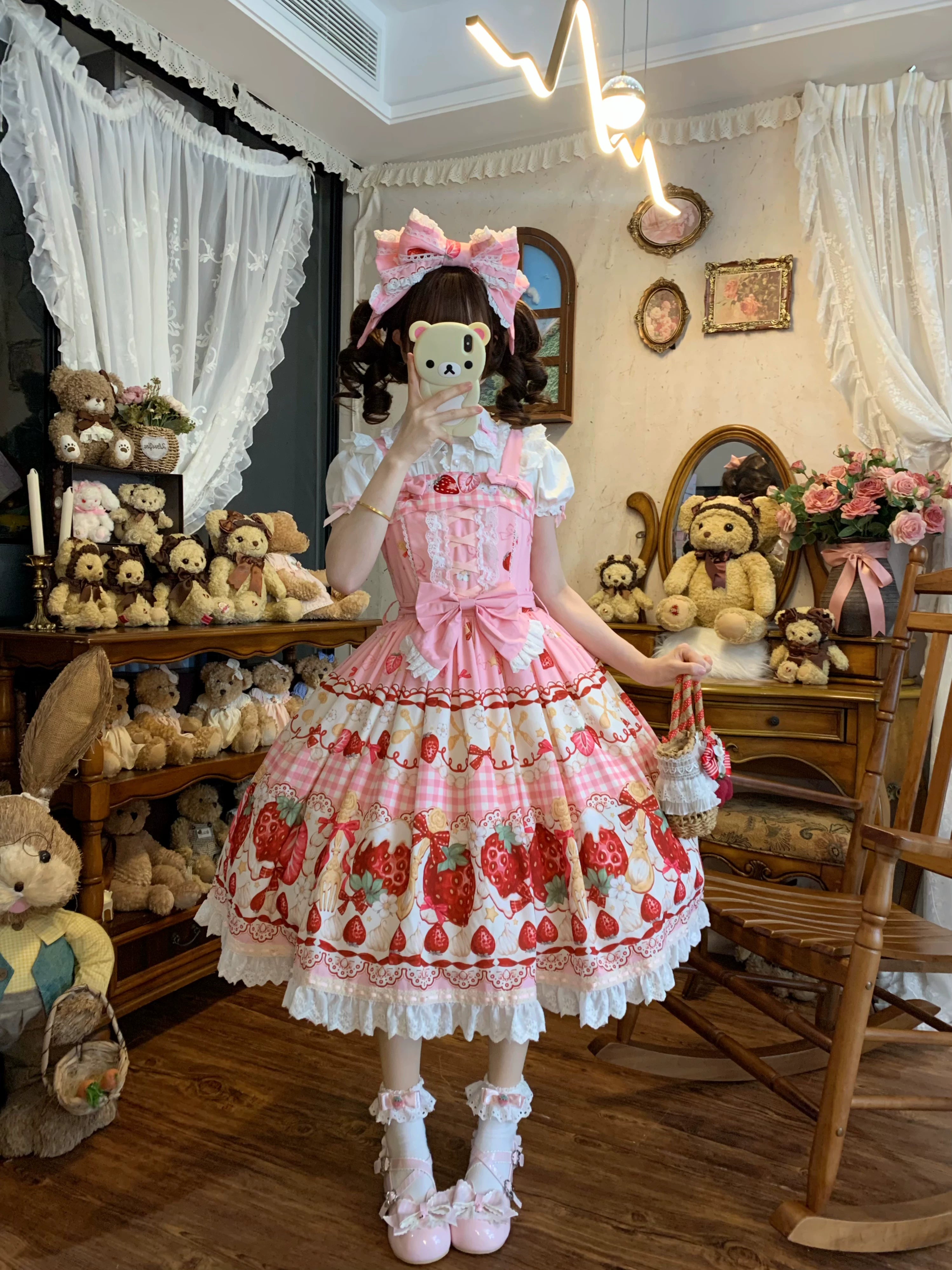 Plaid Strawberry Jam - Sweet Lolita Strawberry Printed JSK Dress 45545:852995