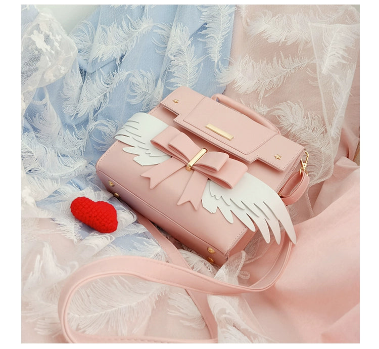 Prime Sister~Sweet Lolita Shoulder Bag Wings Bow Design High Capacity Bag   